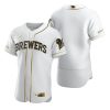 HighQuality Milwaukee Brewers Blank White Nike Men's Authentic Golden Edition MLB Jersey