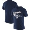 HighQuality Milwaukee Brewers Nike Wordmark Practice Performance T Shirt Navy