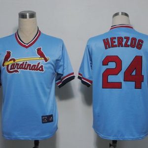 HighQuality Mitchell And Ness Cardinals #24 Whitey Herzog Blue Throwback Stitched MLB Jersey