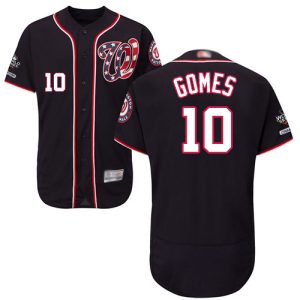 HighQuality Nationals #10 Yan Gomes Navy Blue Flexbase Authentic Collection 2019 World Series Champions Stitched MLB Jersey