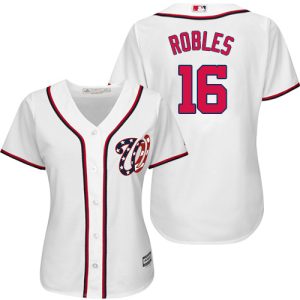 HighQuality Nationals #16 Victor Robles White Home Women's Stitched MLB Jersey Retailers boost your inventory Order now to meet customer demand