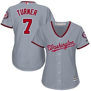 HighQuality Nationals #7 Trea Turner Grey Road Women's Stitched MLB Jersey Act fast Only a few left Secure yours today