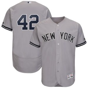 HighQuality New York Yankees #42 Mariano Rivera Majestic 2019 Hall of Fame Authentic Collection Flex Base Player Jersey Gray