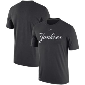 HighQuality New York Yankees Nike Batting Practice Logo Legend Performance T Shirt Charcoal