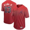 HighQuality Nike Braves #13 Ronald Acuna Jr. Red Fade Authentic Stitched MLB Jersey