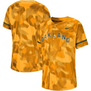 HighQuality Oakland Athletics Nike Camo Jersey Gold