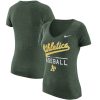 HighQuality Oakland Athletics Nike Women's Practice 1.7 Tri Blend V Neck T Shirt Heathered Green