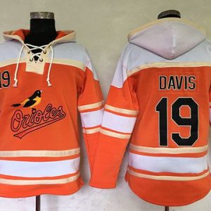 HighQuality Orioles #19 Chris Davis Orange Sawyer Hooded Sweatshirt MLB Hoodie
