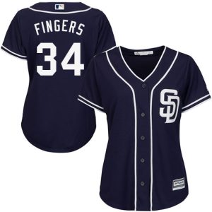 HighQuality Padres #34 Rollie Fingers Navy Blue Alternate Women's Stitched MLB Jersey Sports enthusiasts seize this opportunity Order now to feel the game excitement