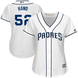 HighQuality Padres #52 Brad Hand White Home Women's Stitched MLB Jersey Act fast Only a few left Secure yours today