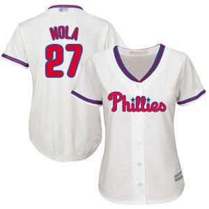 HighQuality Phillies #27 Aaron Nola Cream Alternate Women's Stitched MLB Jersey Collectors this is a must have Add it to your collection by ordering
