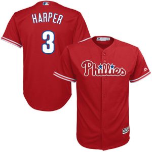 HighQuality Phillies #3 Bryce Harper Red New Cool Base Stitched MLB Jersey