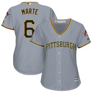 HighQuality Pirates #6 Starling Marte Grey Road Women's Stitched MLB Jersey Hurry Exclusive offer Place your order immediately for a great jersey