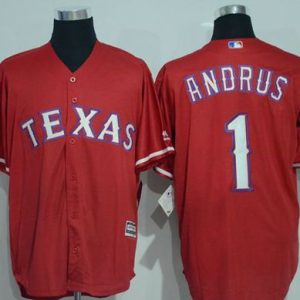 HighQuality Rangers #1 Elvis Andrus Red New Cool Base Stitched MLB Jersey