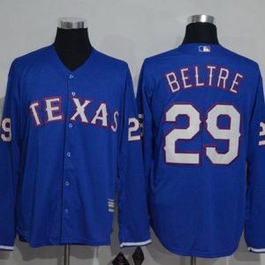 HighQuality Rangers #29 Adrian Beltre Blue New Cool Base Long Sleeve Stitched MLB Jersey