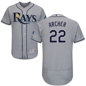HighQuality Rays #22 Chris Archer Grey Flexbase Authentic Collection Stitched MLB Jersey