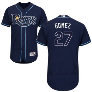HighQuality Rays #27 Carlos Gomez Dark Blue Flexbase Authentic Collection Stitched MLB Jersey