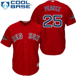 HighQuality Red Sox #25 Steve Pearce Red New Cool Base 2018 World Series Champions Stitched MLB Jersey