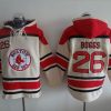 HighQuality Red Sox #26 Wade Boggs Cream Sawyer Hooded Sweatshirt MLB Hoodie
