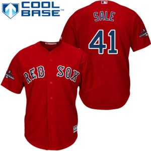HighQuality Red Sox #41 Chris Sale Red New Cool Base 2018 World Series Champions Stitched MLB Jersey