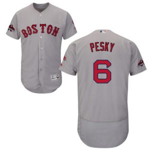 HighQuality Red Sox #6 Johnny Pesky Grey Flexbase Authentic Collection 2018 World Series Champions Stitched MLB Jersey