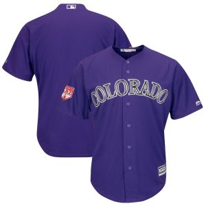 HighQuality Rockies Blank Purple 2019 Spring Training Cool Base Stitched MLB Jersey