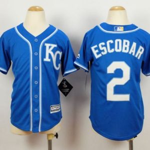 HighQuality Royals #2 Alcides Escobar Blue Alternate 2 Cool Base Stitched Youth MLB Jersey Collectors this is a must have Add it to your collection by ordering