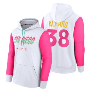 HighQuality San Diego Padres #38 Jorge Alfaro Men's Nike MLB 2022 City Connect Hoodie   White