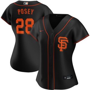 HighQuality San Francisco Giants #28 Buster Posey Nike Women's Alternate 2020 MLB Player Jersey Black Retailers boost your inventory Order now to meet customer demand