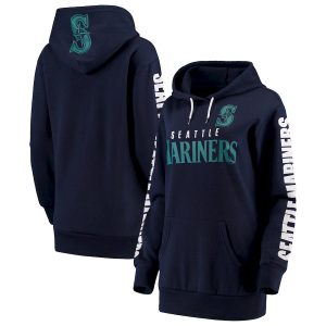 HighQuality Seattle Mariners G III 4Her by Carl Banks Women's Extra Innings Pullover Hoodie Navy