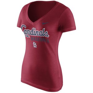 HighQuality St. Louis Cardinals Nike Women's New Practice V Neck T Shirt Red