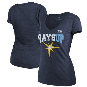 HighQuality Tampa Bay Rays Women's 2020 World Series Bound Hometown V Neck T Shirt Navy Retailers boost your inventory Order now to meet customer demand