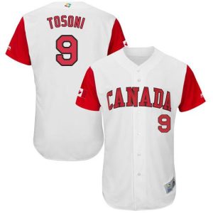 HighQuality Team Canada #9 Rene Tosoni White 2017 World MLB Classic Authentic Stitched MLB Jersey