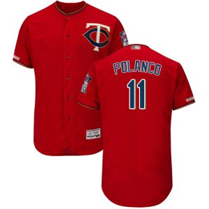 HighQuality Twins #11 Jorge Polanco Red Flexbase Authentic Collection Stitched MLB Jersey