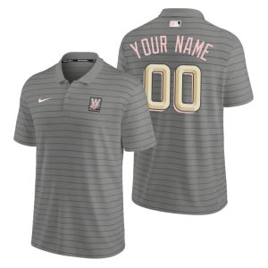 HighQuality Washington Nationals Custom Men's Nike 2022 City Connect Gray Franchise Polo