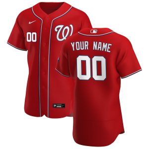 HighQuality Washington Nationals Custom Men's Nike Red Alternate 2020 Authentic Player MLB Jersey