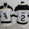HighQuality White Sox #2 Nellie Fox White Sawyer Hooded Sweatshirt MLB Hoodie