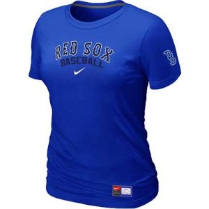 HighQuality Women's Boston Red Sox Nike Short Sleeve Practice MLB T Shirt Blue
