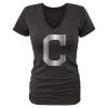 HighQuality Women's Cleveland Guardians Fanatics Apparel Platinum Collection V Neck Tri Blend T Shirt Black Collectors this is a must have Add it to your collection by ordering