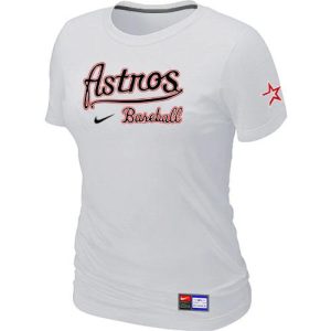 HighQuality Women's MLB Houston Astros White Nike Short Sleeve Practice T Shirt