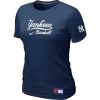 HighQuality Women's New York Yankees Nike Short Sleeve Practice MLB T Shirt Midnight Blue
