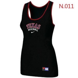 HighQuality Women's Nike Texas Rangers Tri Blend Racerback Stretch Tank Top Black