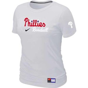 HighQuality Women's Philadelphia Phillies Nike Short Sleeve Practice MLB T Shirt White