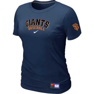 HighQuality Women's San Francisco Giants Nike Short Sleeve Practice MLB T Shirt Midnight Blue