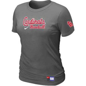 HighQuality Women's St.Louis Cardinals Nike Short Sleeve Practice MLB T Shirt Crow Grey