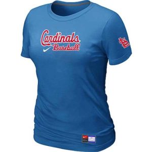 HighQuality Women's St.Louis Cardinals Nike Short Sleeve Practice MLB T Shirt Indigo Blue