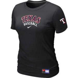 HighQuality Women's Texas Rangers Nike Short Sleeve Practice MLB T Shirt Black