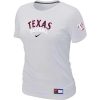 HighQuality Women's Texas Rangers Nike Short Sleeve Practice MLB T Shirt White