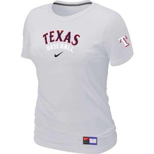 HighQuality Women's Texas Rangers Nike Short Sleeve Practice MLB T Shirt White