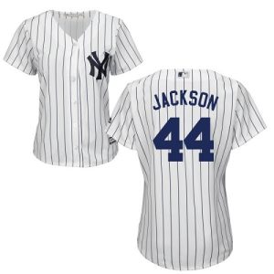 HighQuality Yankees #44 Reggie Jackson White Strip Home Women's Stitched MLB Jersey Collectors this is a must have Add it to your collection by ordering